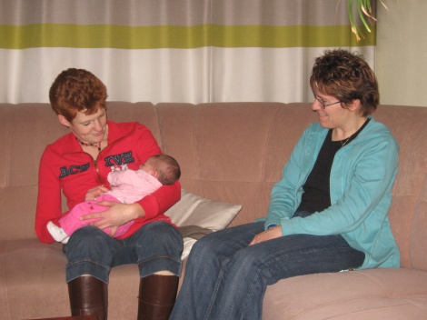 Marjo en Suzanne samen nog met mij op de foto...